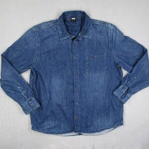 Paige Raymond Denim Shirt Mens XL Blue Cotton Lyocell Button Up M995J94-6195